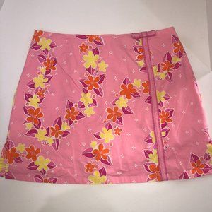 Lilly Pulitzer Pink Floral Skort Size 6 Vintage